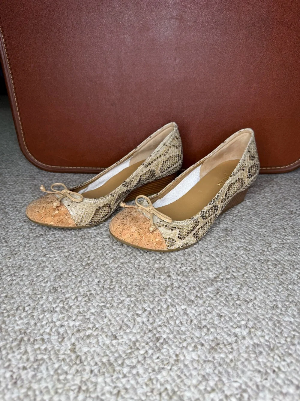 NWOT Cole Haan faux snake skin wedges